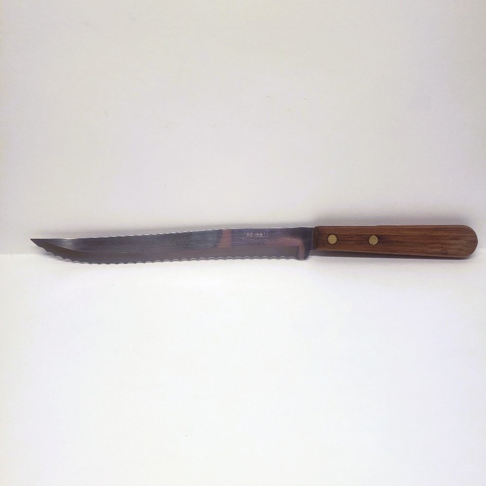Vintage Real Keen Bread Knife Serrated Wood Handle Made in Japan 12.5"
